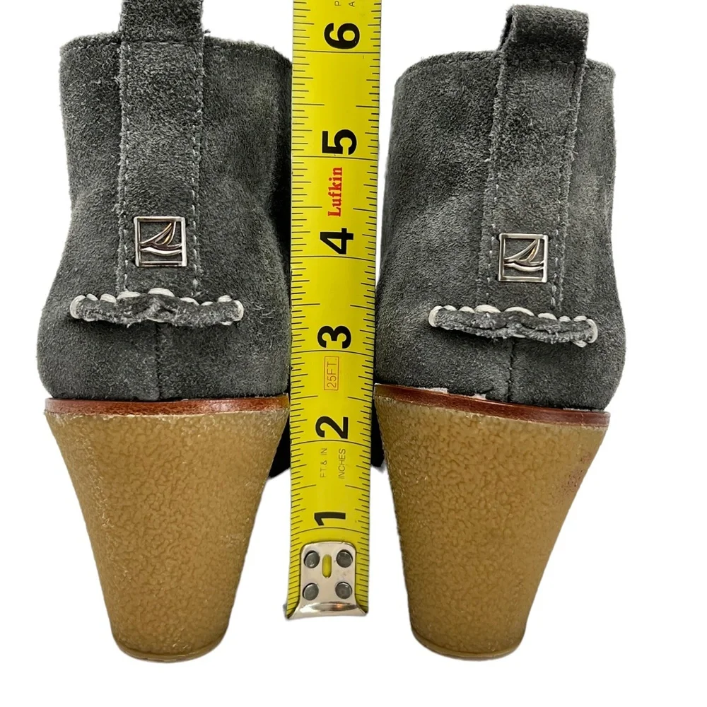 Sperry Harlow women's Grey suede leather wedge booties size 6.5 - Picture 7 of 13